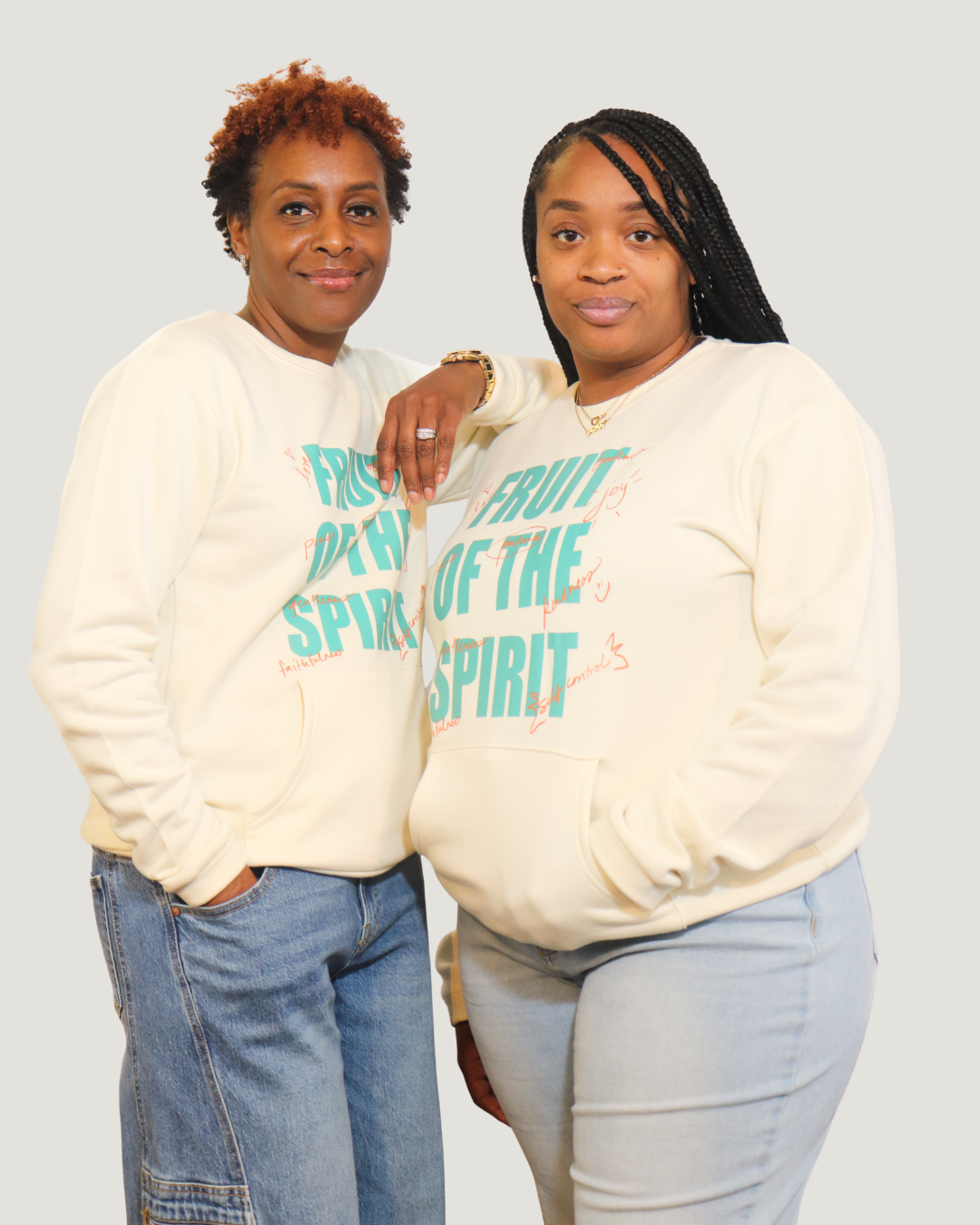 Long sleeved Fruit of the Spirit Crew with pockets