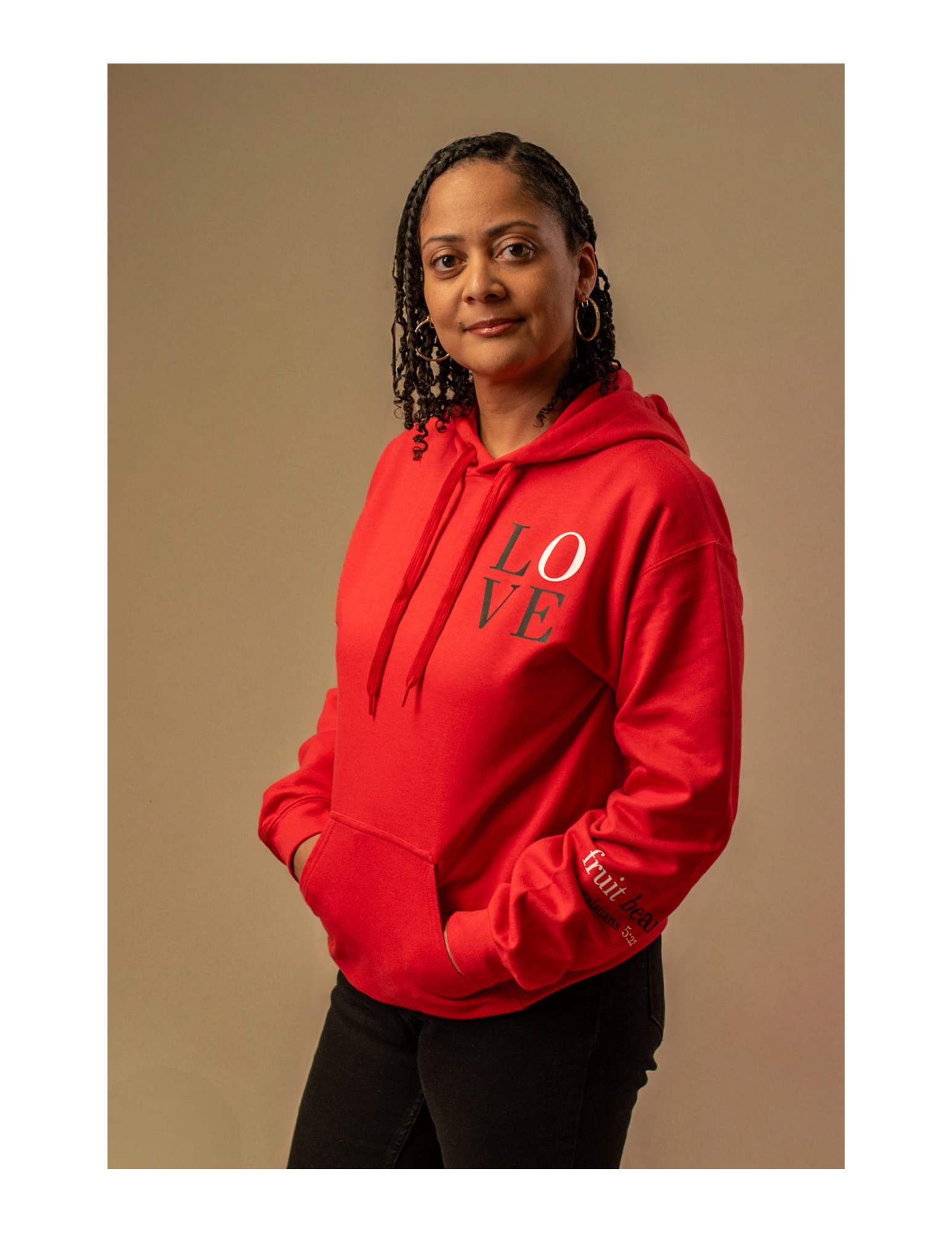 Hoodie Home page Fruit of the Spirit Clothing Fruit Bearer of LOVE (Red Hoodie)